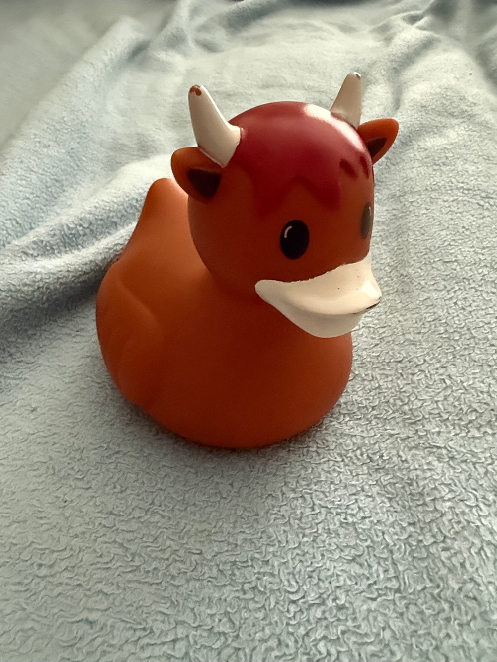 Large Rubber Duck Toy - Brown Cow Design in Fall Colors